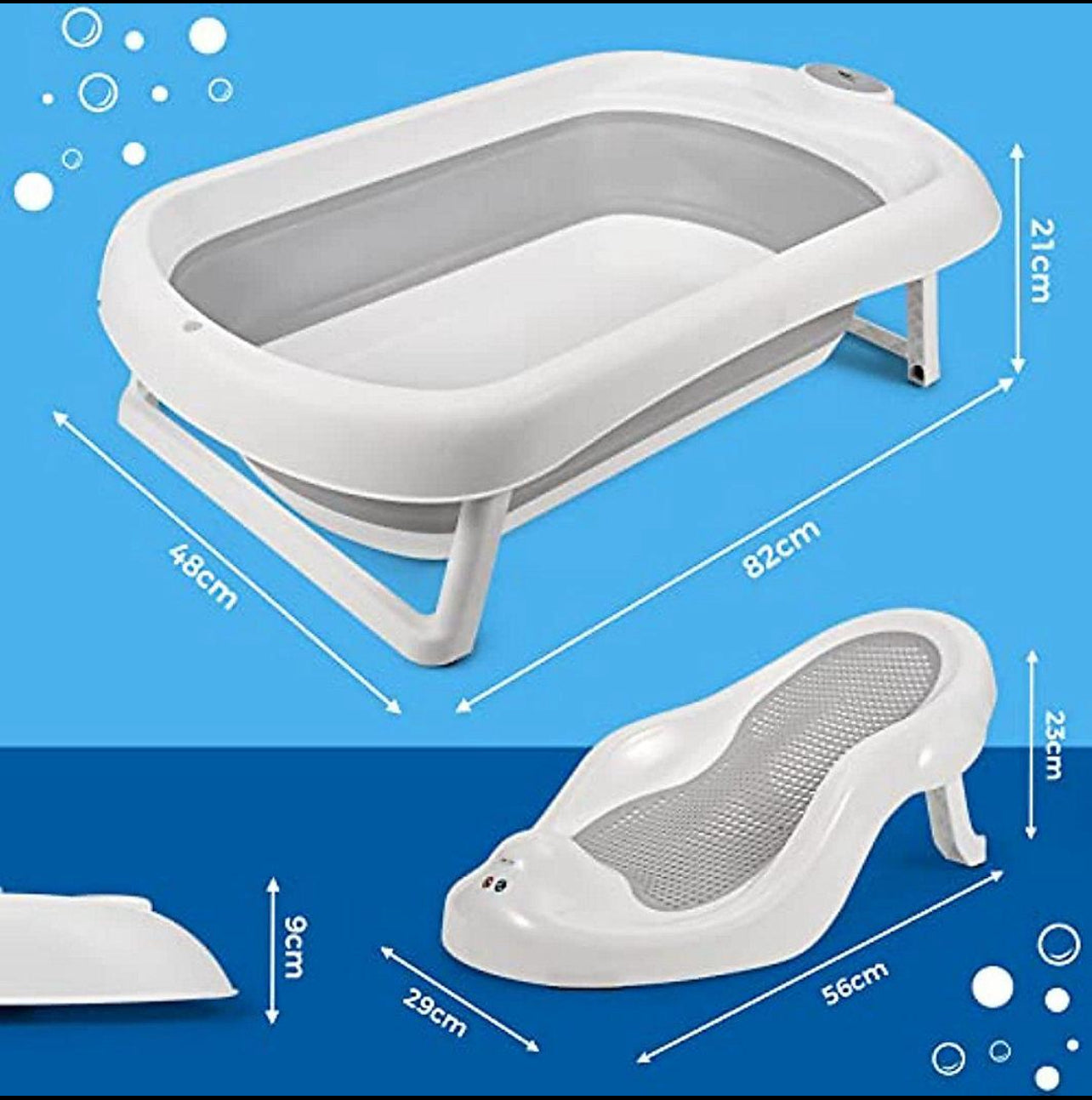 New Born/Toddler Folding Bathtub Set 3pc