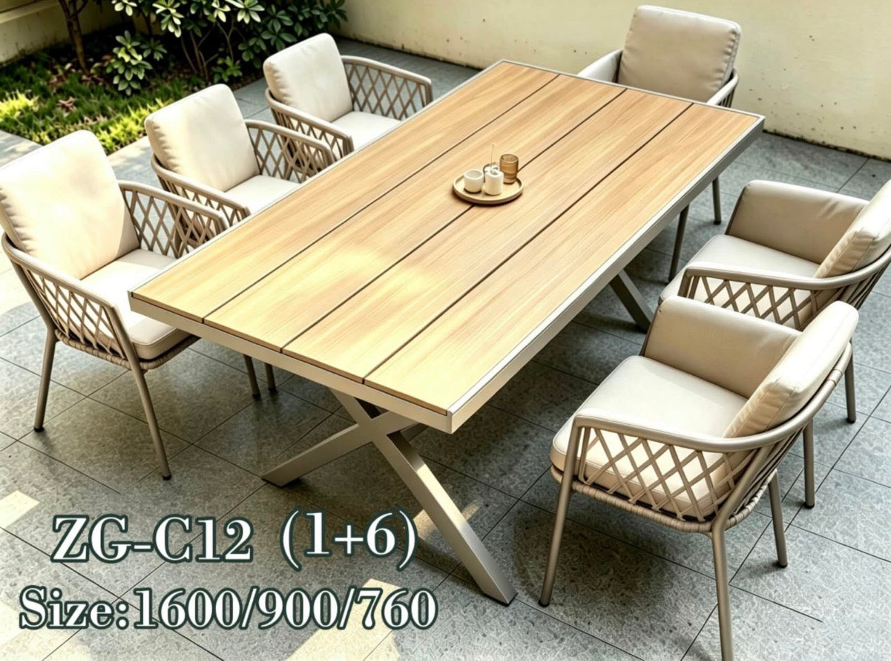 MFURN Glodean Stylish Outdoor Dining 7pc Set