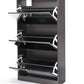 Fine Living Mirror Shoe Cabinet - 3 Tier - Wenge