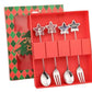 MHome Christmas Dessert Cutlery Spoon & Fork Set 4pc in Gold or Silver Options