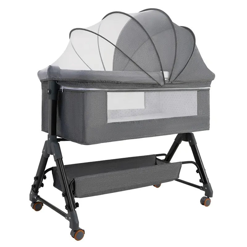 Portable Swing Cribs for Baby Foldable Height Adjustment Baby Bed Spliceable Mobile Baby Nest Children's Cots for 0-36 Months