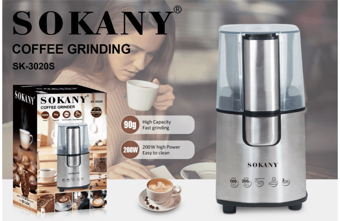 SOKANY Electric Coffee Grinder 200w