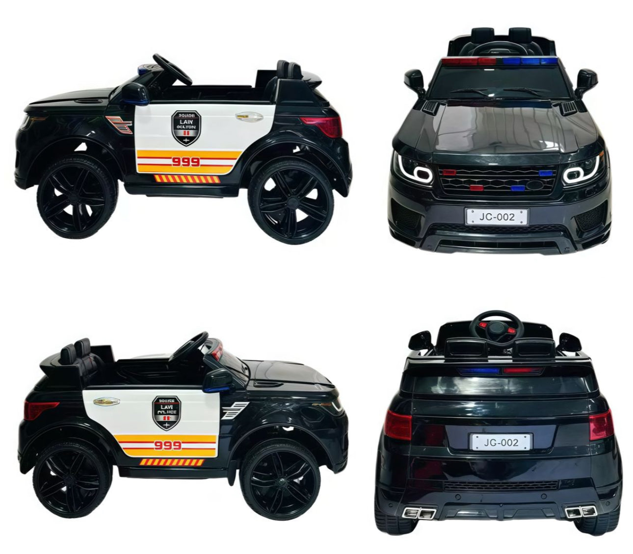 MTech Kids 12V Electric Police Car – Ride-On Toy with Dual Drive & Lights