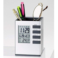 Cube Pen Stand With Digital Alarm Clock