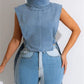 Women's Sleeveless Denim Crop Top Vest Sexy Summer Jean Vest Shirt Tank Tops Waistcoat Jacket