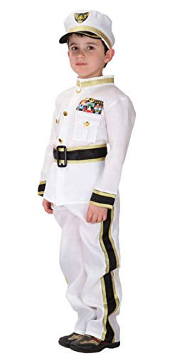 Boys Navy Admiral Halloween Cosplay Costume Police Uniform Role Play Dress up- Size 3/4yrs