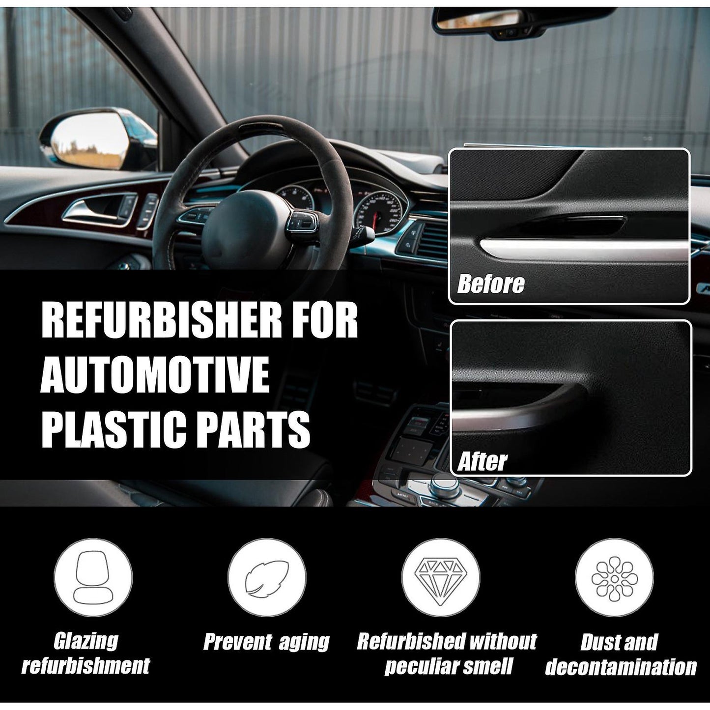 Rayhong Car Plastic Parts Refinisher Dashboard Wax Table Wax Care Polish Stain Removal Clean Interior