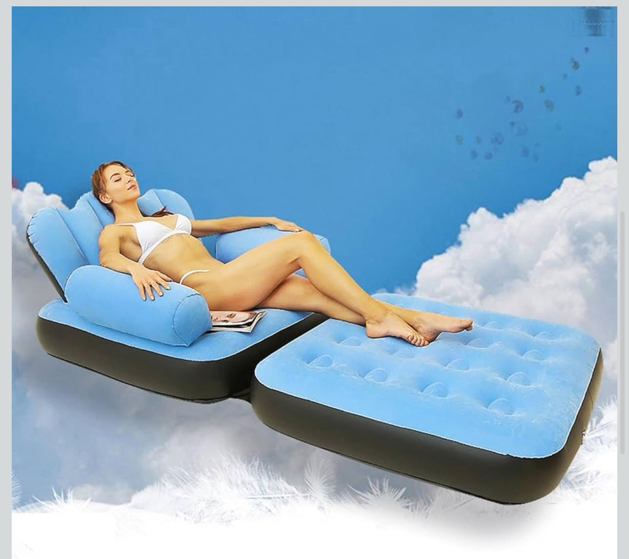 MHome Inflatable Sofa - Inflatable Sofa - Multifunctional 5-in-1 Inflatable Sofa with L-shaped-Various Colours