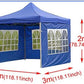 MHome Portable Pop Up Gazebo Marquee Tent With Clear PVC Windows And Walls 3x3M