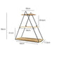 MHome Decorative Triangular Shelf with 3 Levels in Iron and Wood