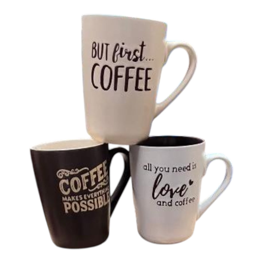 Matte Printed Latte Mug 450ml 6pc