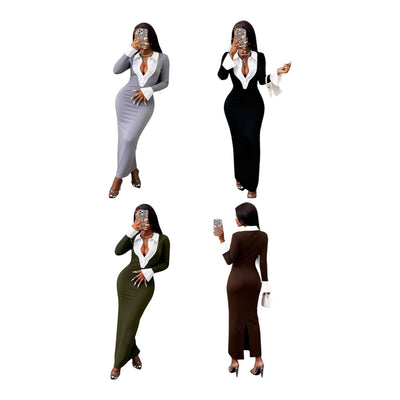 Ladies Trendy 2-in -1 Shirt & Maxi Dress - Various Colours
