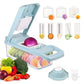 Multifunctional Vegetable Cutter Shredders Slicer with Drain Basket Potato Chopper Grater Stainless Steel Accessories Gray
