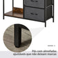 MFURN Narrow Fabric Chest of Drawers, Fabric Dresser with 3 Folding Drawers, 3 Open Shelves and Wide Top, Dresser for Bedroom, Living Room and Hallway, Walnut, Light Gray & Dark Gray Options