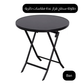 MFurn Round Glass Top Folding Table – Black Iron Frame (Various Sizes)