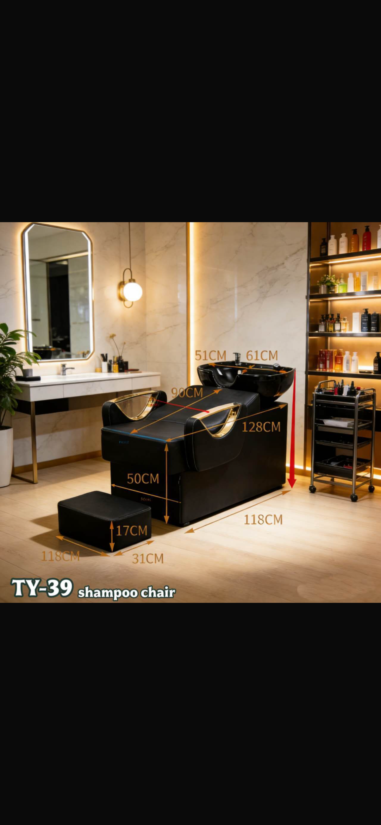 MFURN Saloon Combo Deal 3pc Set-Shampoo Chair,Mirror & Barber Chair