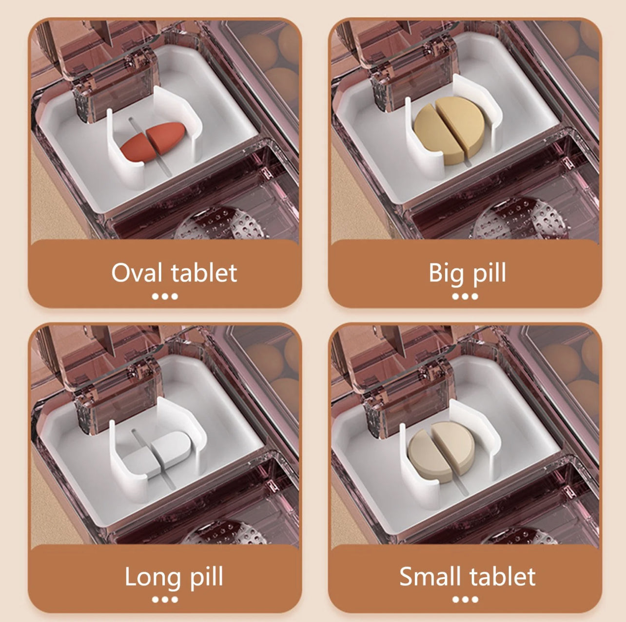 Portable Pill Cutter Box Pill Splitter Cutter Medicine Cutter 3 In 1 Tablet Cutter Pill Case Storage Crusher Travel Pill Box