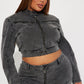Ladies Washed Grey Denim 2pc Jacket/Jeans