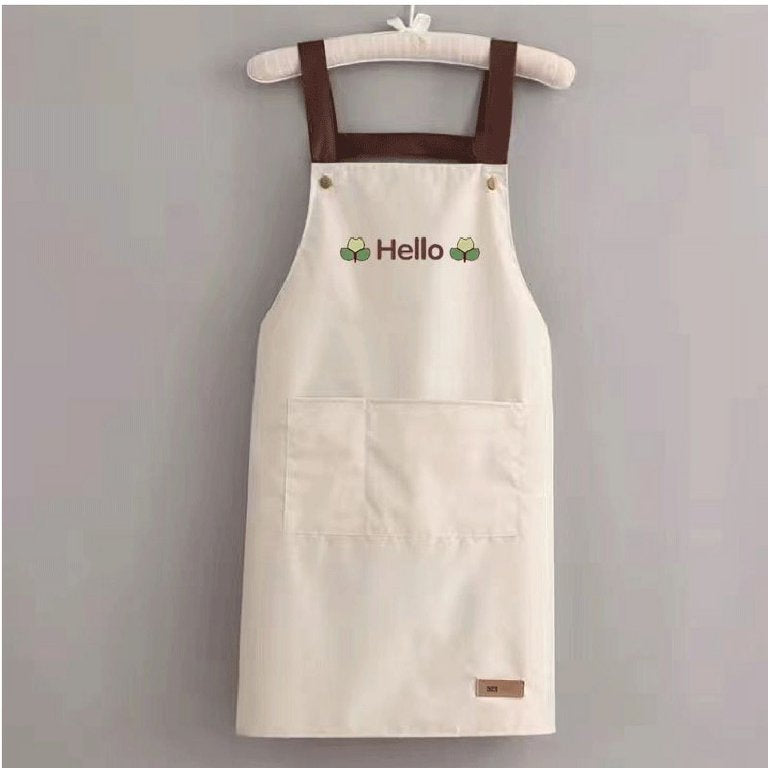 Kitchen Apron Sleeveless Waterproof Hand-wiping Cooking Baking Home Chef Aprons With Pockets Waiter Pinafore Logo Design Custom