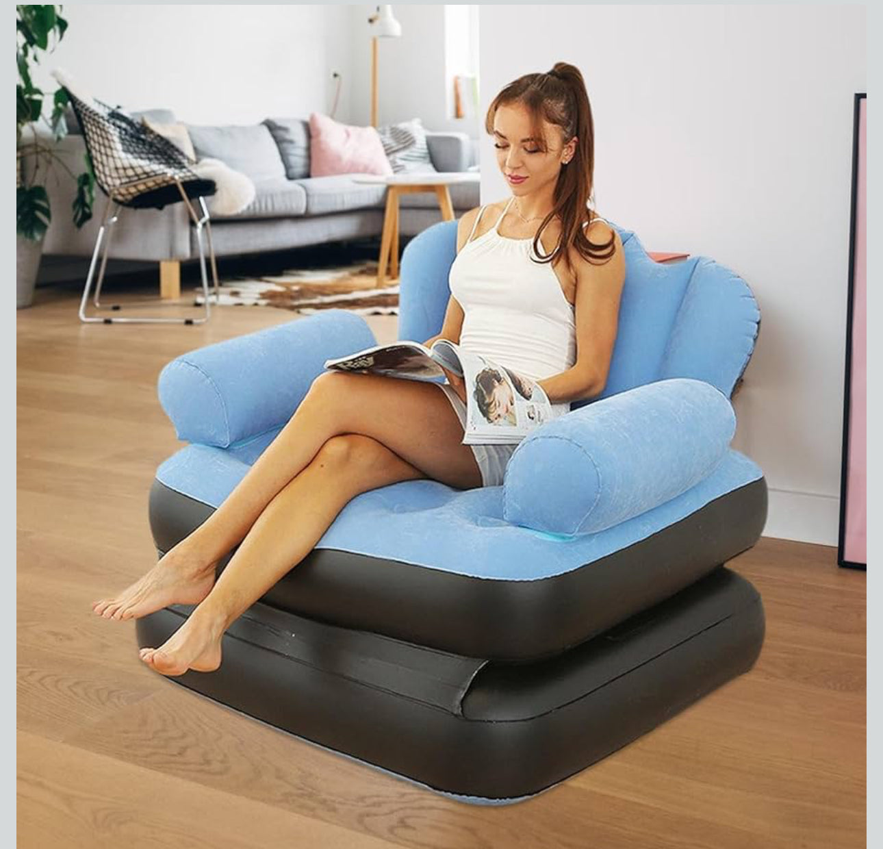 MHome Inflatable Sofa - Inflatable Sofa - Multifunctional 5-in-1 Inflatable Sofa with L-shaped-Various Colours