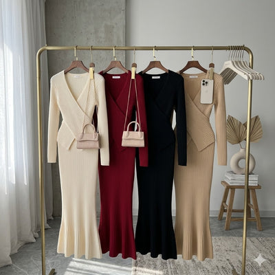 Women's Long Sleeve Bodycon Maxi Dress - Elegant Slim Fit Evening Dress - Various Colours