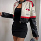 Ladies Crop Biker Faux Leather Jacket