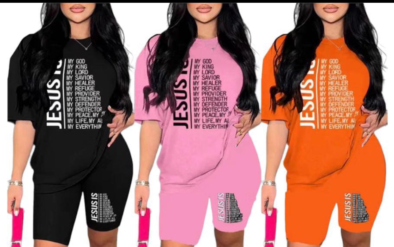 Christian Shirts for Women Dressy Casual Round Neck Jesus Print Bible Verse Christian Tops Casual Comfy Tops Shirts Inc Pants 2pc