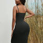 Ladies Ribbed Knit Spaghetti Strap Dress- Various Options