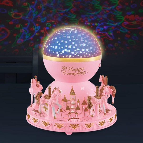 Mtech Unique Carousel Music Box Starry Night LED Projector