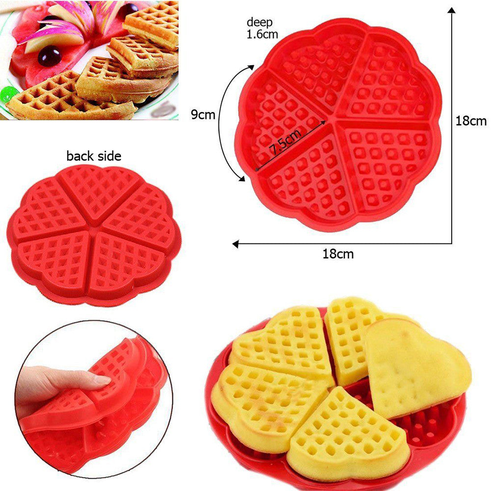 MHome PVC Silicone Waffle Mold – Non-Stick Round Baking Tray (21.5cm)