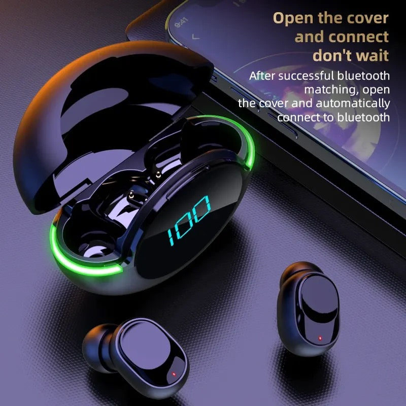Earphone Y80 Bluetooth Headphones with Mic LED Display Earbuds for iPhone IOS Android y80 Fone Wireless Headset