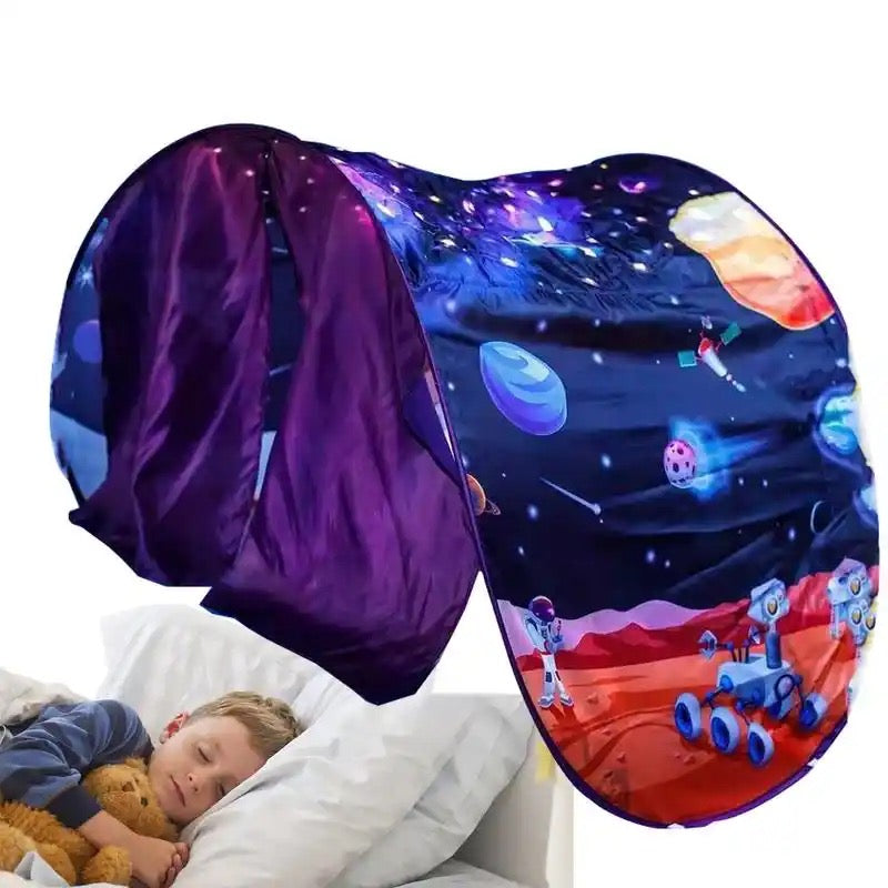 Starry Dream Tent Children Bed Folding Light Blocking Bed Mosquito Net Tent Easy To Assemble Fold Down Cartoon Design For Indoor