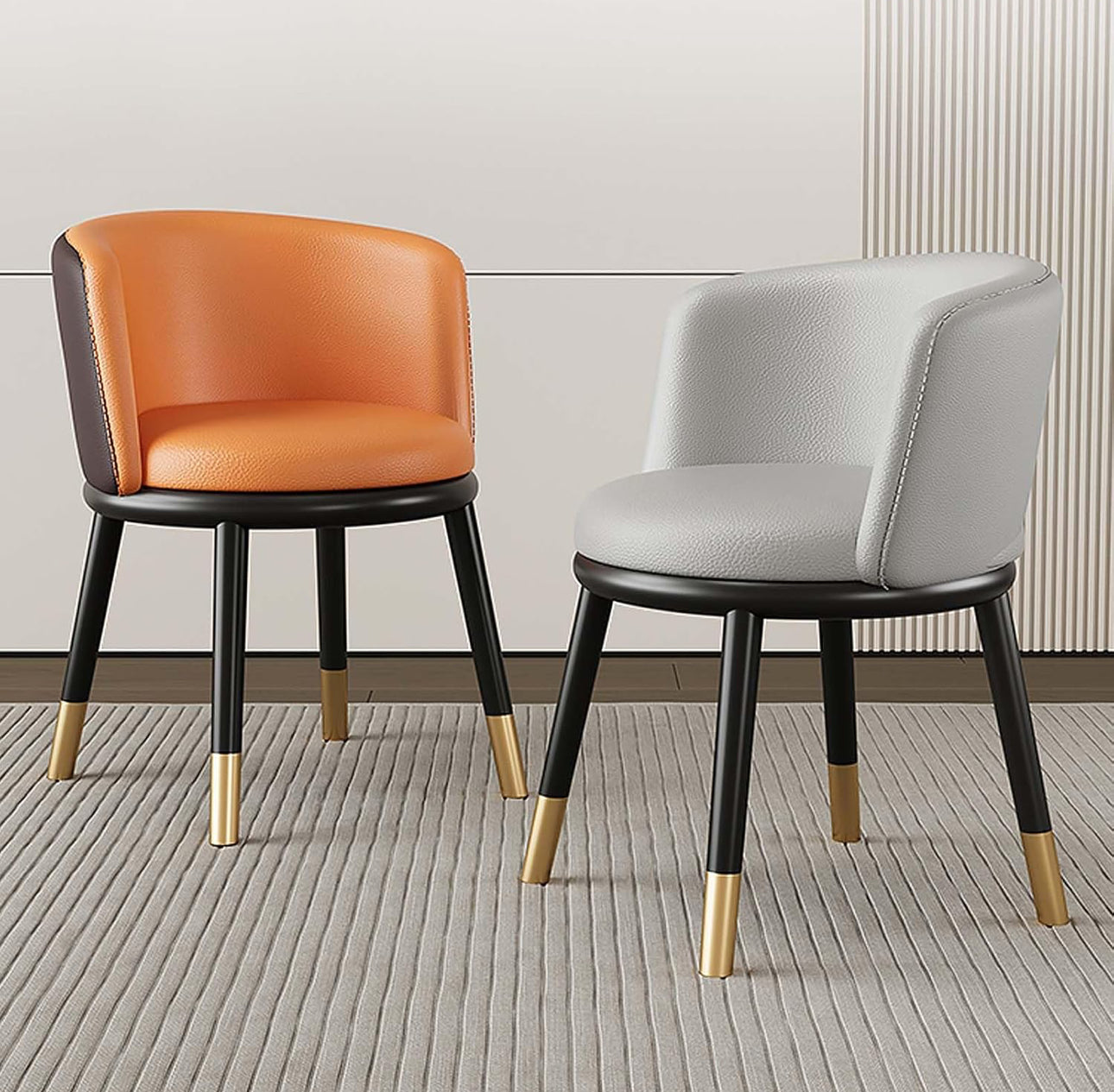 MFurn Dining Chairs Set of 2, PU Leather High Back Dining Room Kitchen Side Chair ForHome/Living Room/Bedroom/Office-Various Colours Available