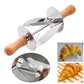 MHome Stainless Steel Croissant Rolling Cutter Bread Dough Pastry Making Tool with Wooden Handle