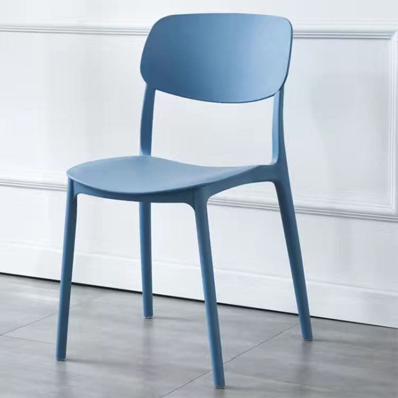 MFurn Contemporary Scandinavian Macaron Square Plastic Stackable Dining Chair Backrest For Dining Room-Various Colours