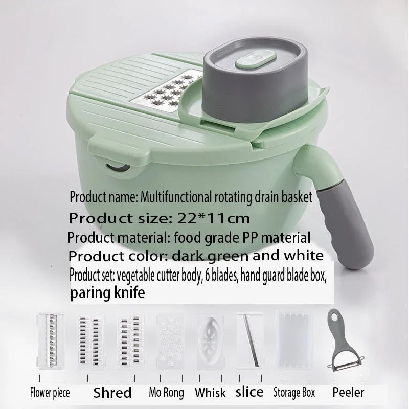 Multifunctional Vegetable Cutter Grater  And Fruit Slicer Grinder Drain Basket Kitchen Tool Accessories