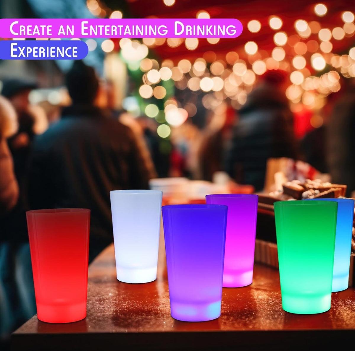 Glowing Cups for Indoor Outdoor Party Light up LED Cups Plastic Neon C ...