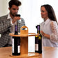 MHome Countertop Bamboo Wine Glass Rack – Holds 4 Glasses & 2 Bottles