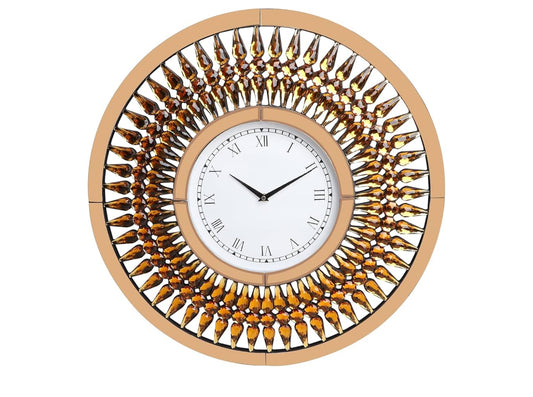 Large Wall Clock Boho, Retro Roman Numeral Wall Clock, Silent Wall Clocks Non Ticking, Big Wall Clocks for Living Room/Home/Kitchen/Bedroom/Office Decor, 60cm Vintage Wall Clock -60cm