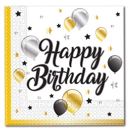 Happy Birthday Napkins - Various Options Available 20pc Pack