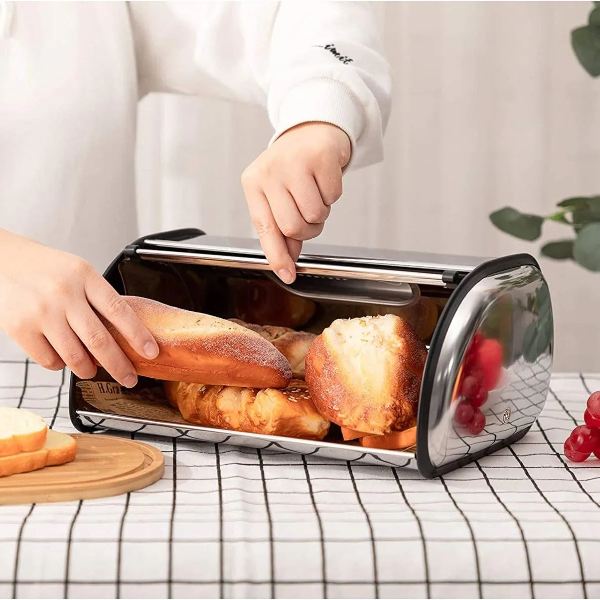 Stainless Steel Window Bread Bin