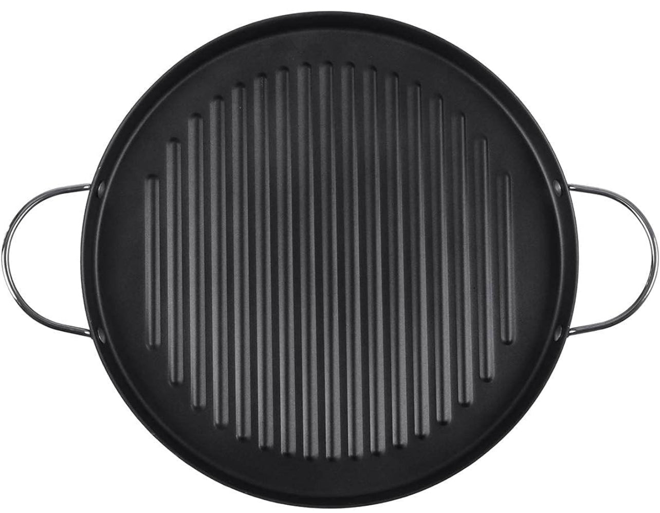 30cm Non-Stick Korean BBQ Grill Pan – Smokeless Round Frying Plate for Gas Stove & Outdoor Grilling