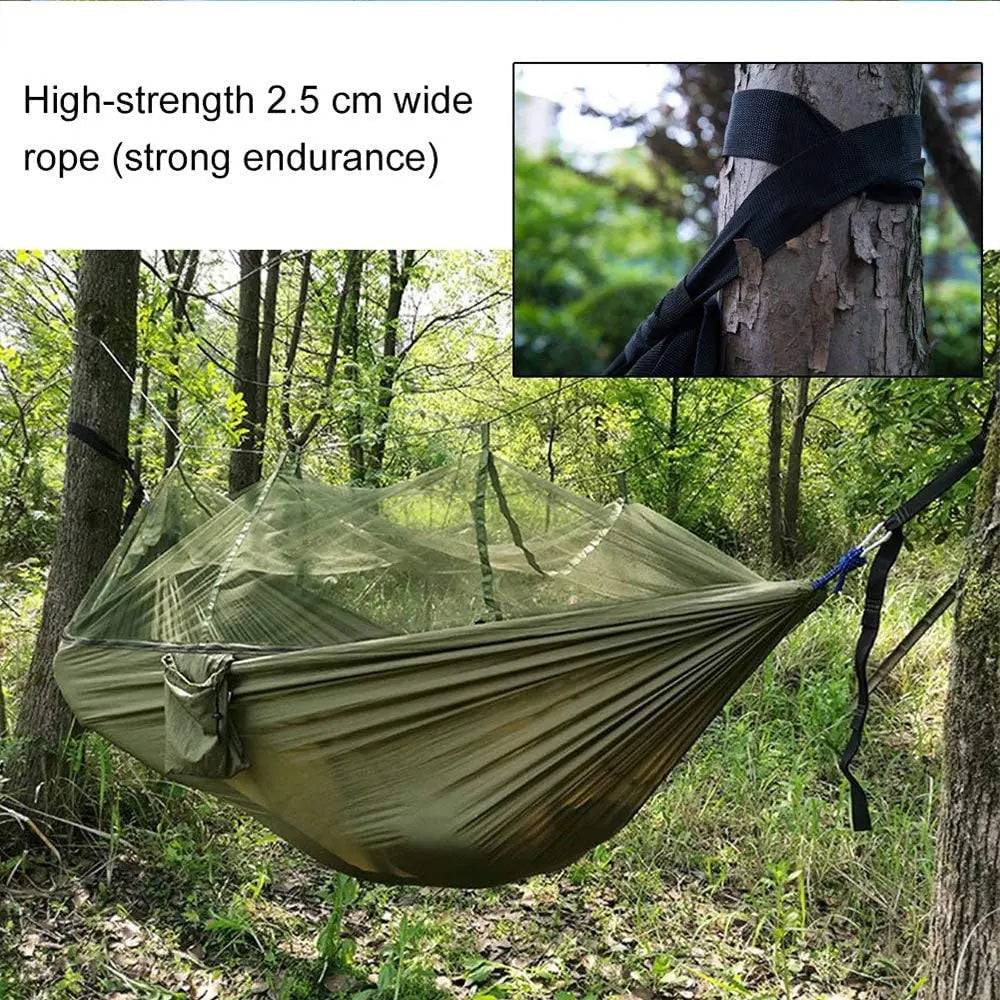 MHome Portable Camping Hammock With Mosquito Net - Military Green