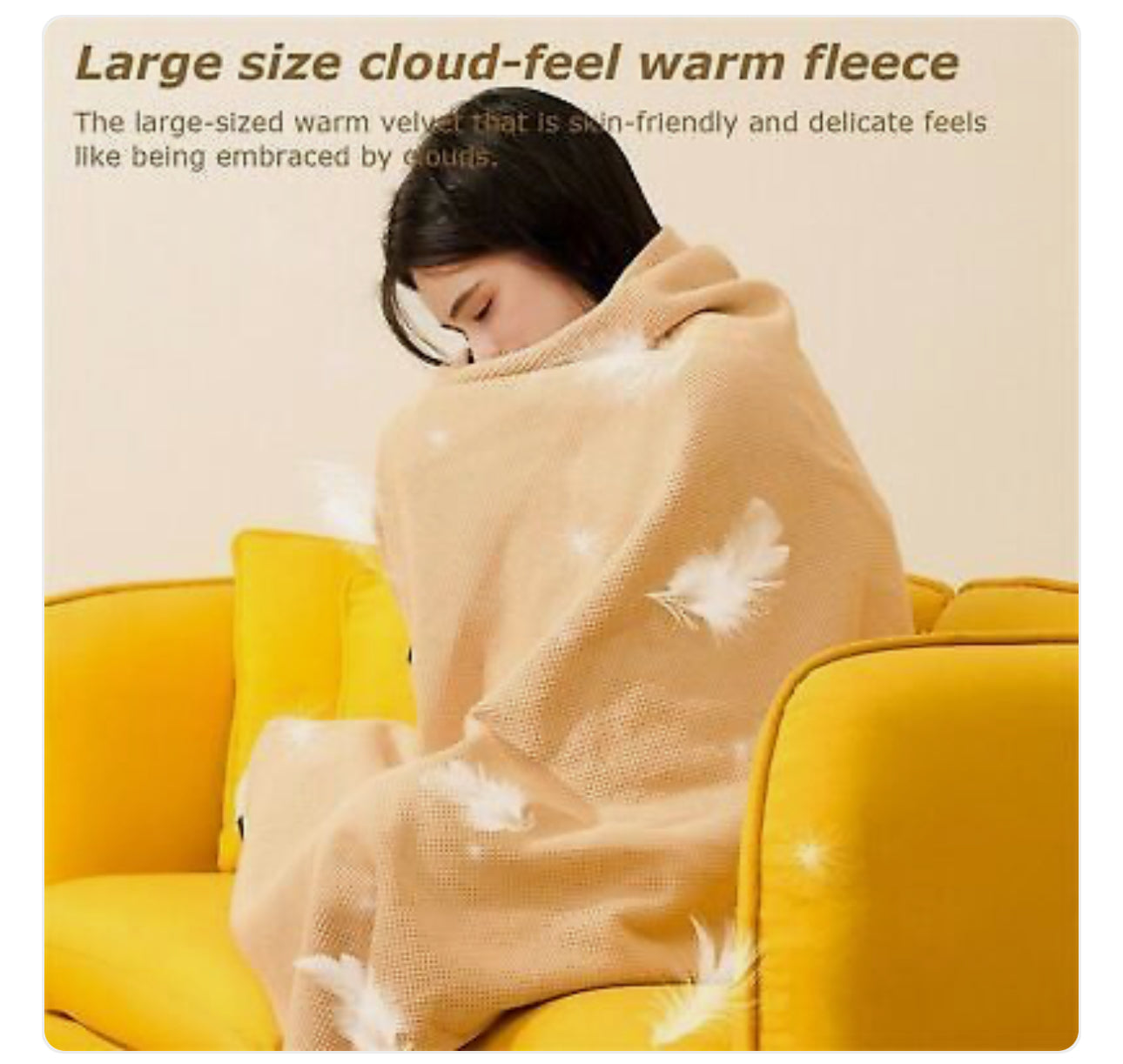 Large Plush we USB Electric Heated Blanket Warm Throw Poncho Wrap Blanket Shawl Portable