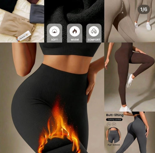 Winter Warmers Ladies Thermal Ribbed Leggings-Various Colours