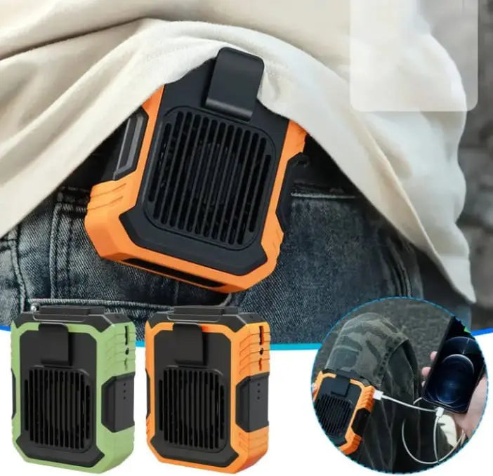 MTech 3-in-1 Portable Fan with Power Bank - USB Charging, 5000mAh Battery, Wearable Neck and Belt Design,Includes Lanyard, Portable Bladeless Waist Fan with Belt Clip - USB Charging, Multifunctional Cooling/Powerbank