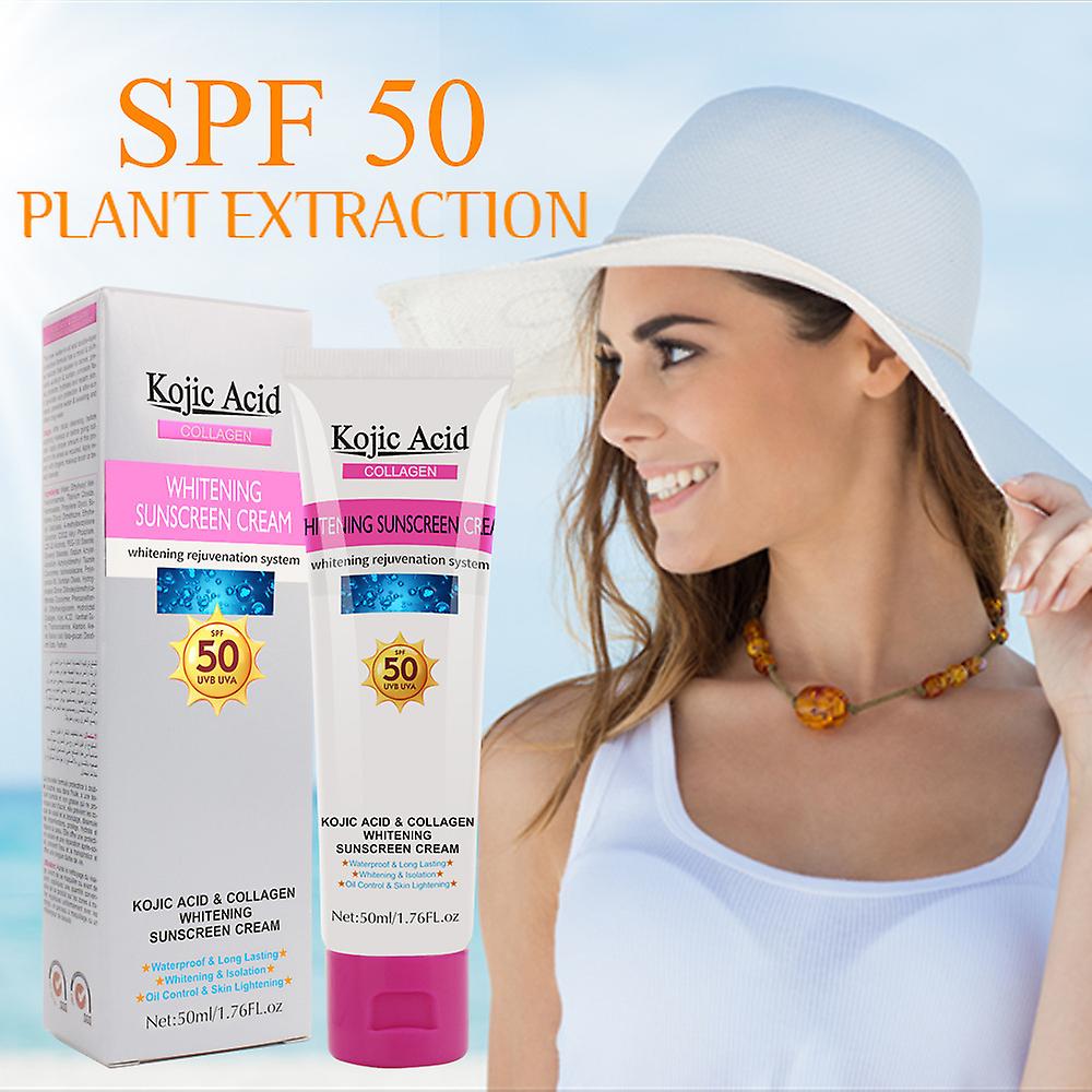 Kojic Acid Sunscreen Spf 50 Whitening Sun Cream Facial Body Skin Protective Cream Anti-aging Oil-control Moisturizing Face Body Care