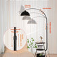 MHome  3-in-1 Arc Floor Lamp with Side Table & Storage Shelf