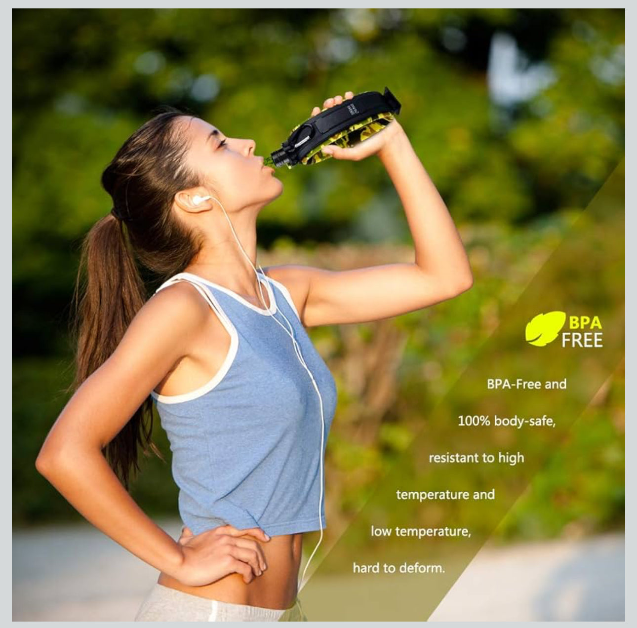 MHome Foldable Silicone Water Bottle With Compass - Retractable Portable Design For Camping Hiking Outdoor Adventures Leakproof -Various Colours