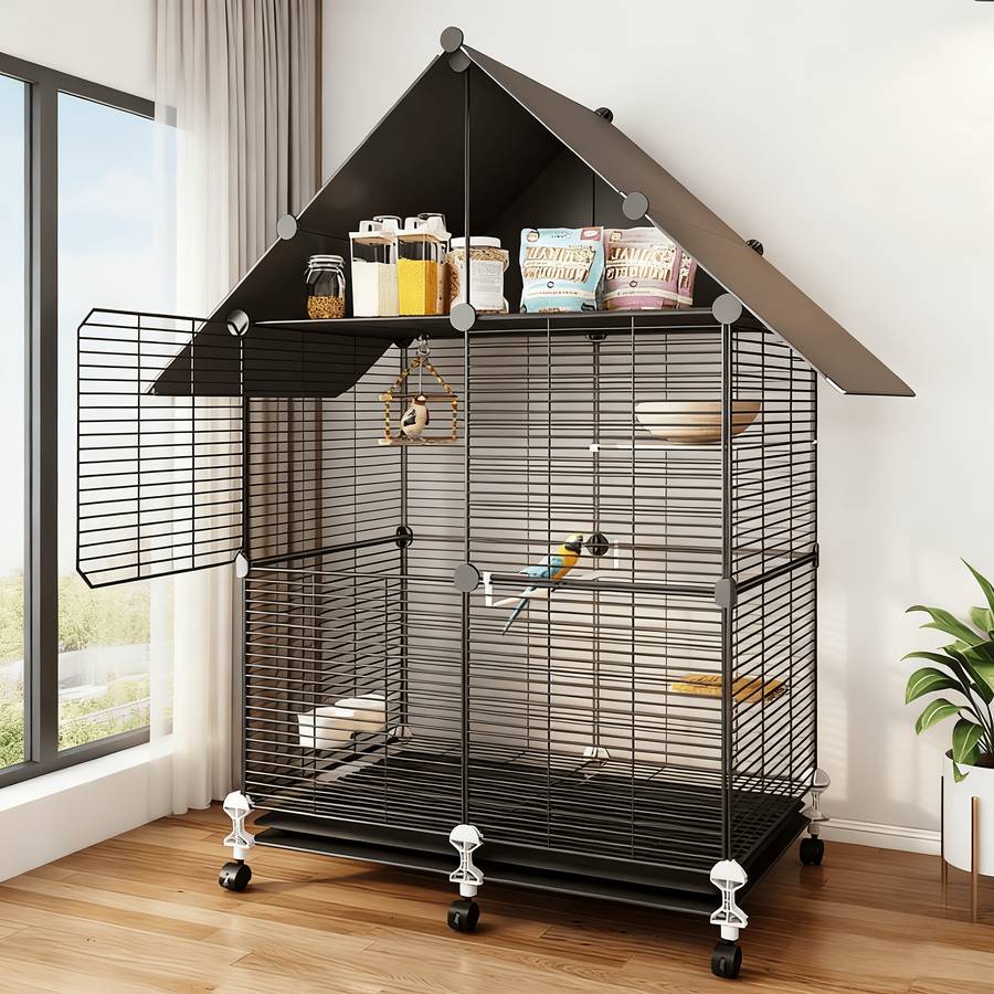 Modular Model Birdcage Black With Wheels Style A